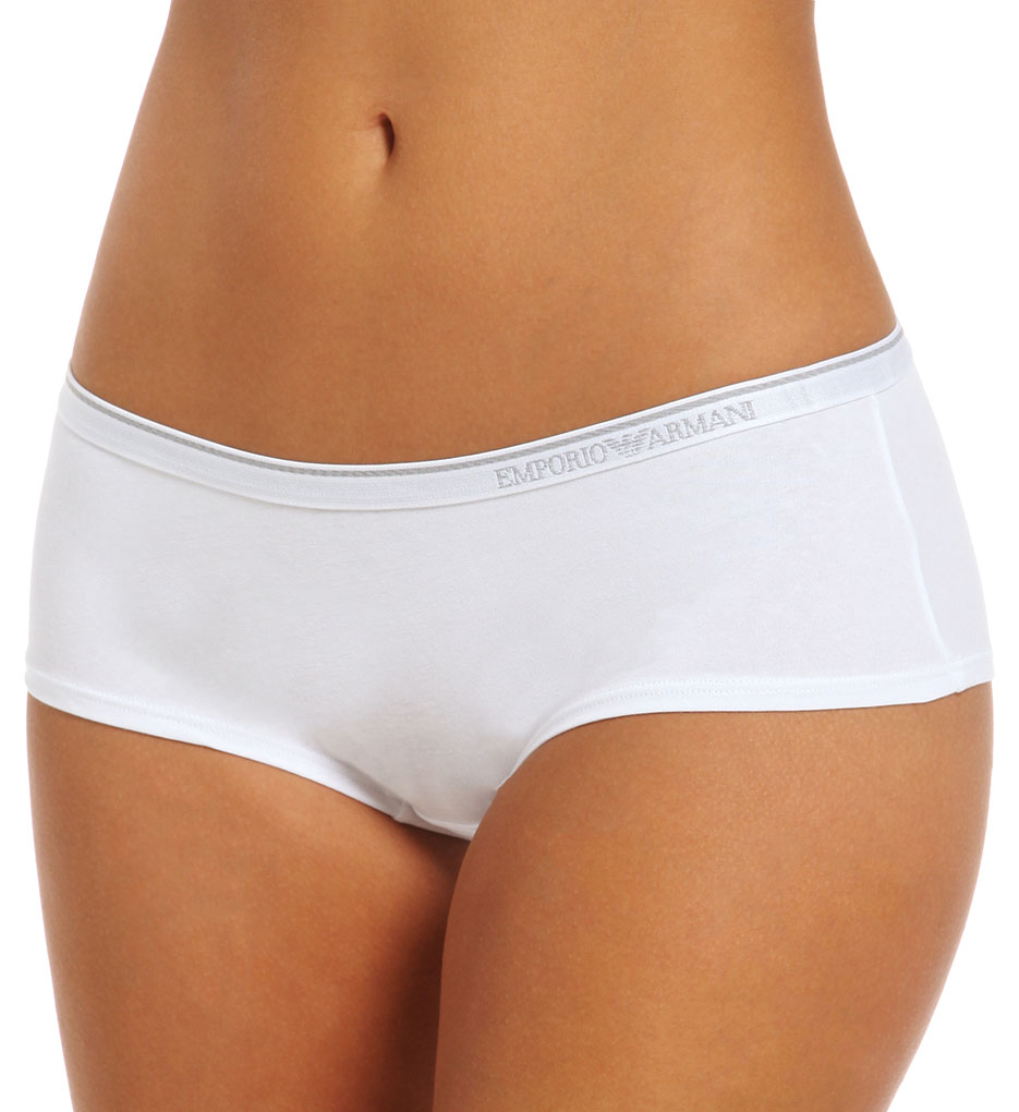 Emporio Armani >> Emporio Armani 163318EC Essential Cotton Boyshort Panties (White XL)