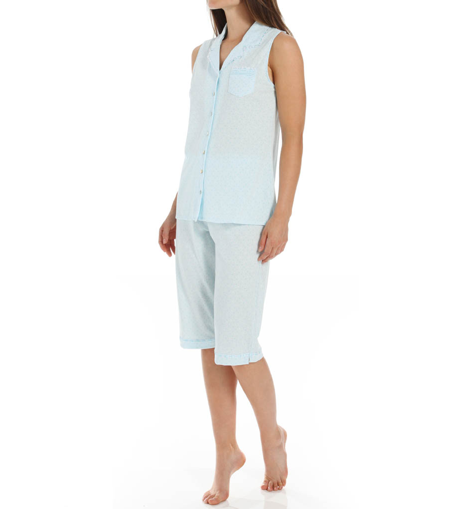 Aria 8914859 Aqua Ditsy Sleeveless Clamdigger PJ