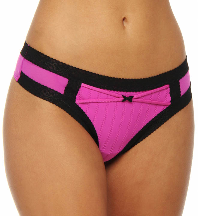Betsey Johnson Intimates 722100 Zipper Stripe Low Rise Wide Side Thong