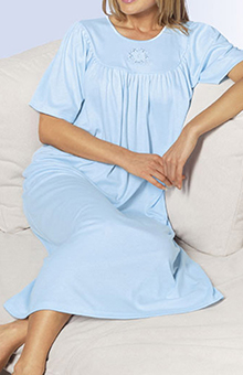 Calida 33400 Soft Cotton Short Sleeve Night Shirt Gown