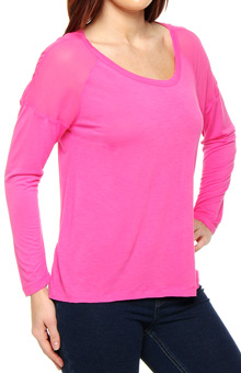 Juicy Couture JG007914 Rayon Tee with Georgette Yoke