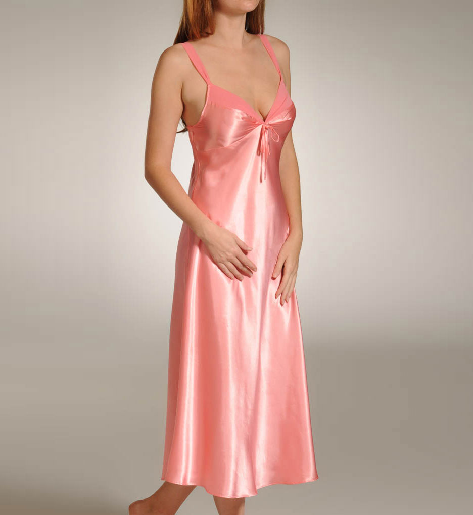 Mystique Intimates Hydrangea Solid Ballet Length Gown