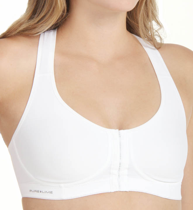 Pure Lime 0092 High Impact Front Close Sports Bra on PopScreen