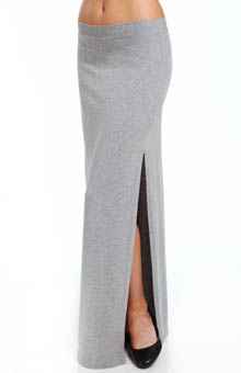 Splendid SS8222 Cotton Modal Side Slit Maxi Skirt