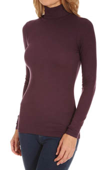 Three Dots JY2T006 2x1 Viscose Long Sleeve Turtleneck