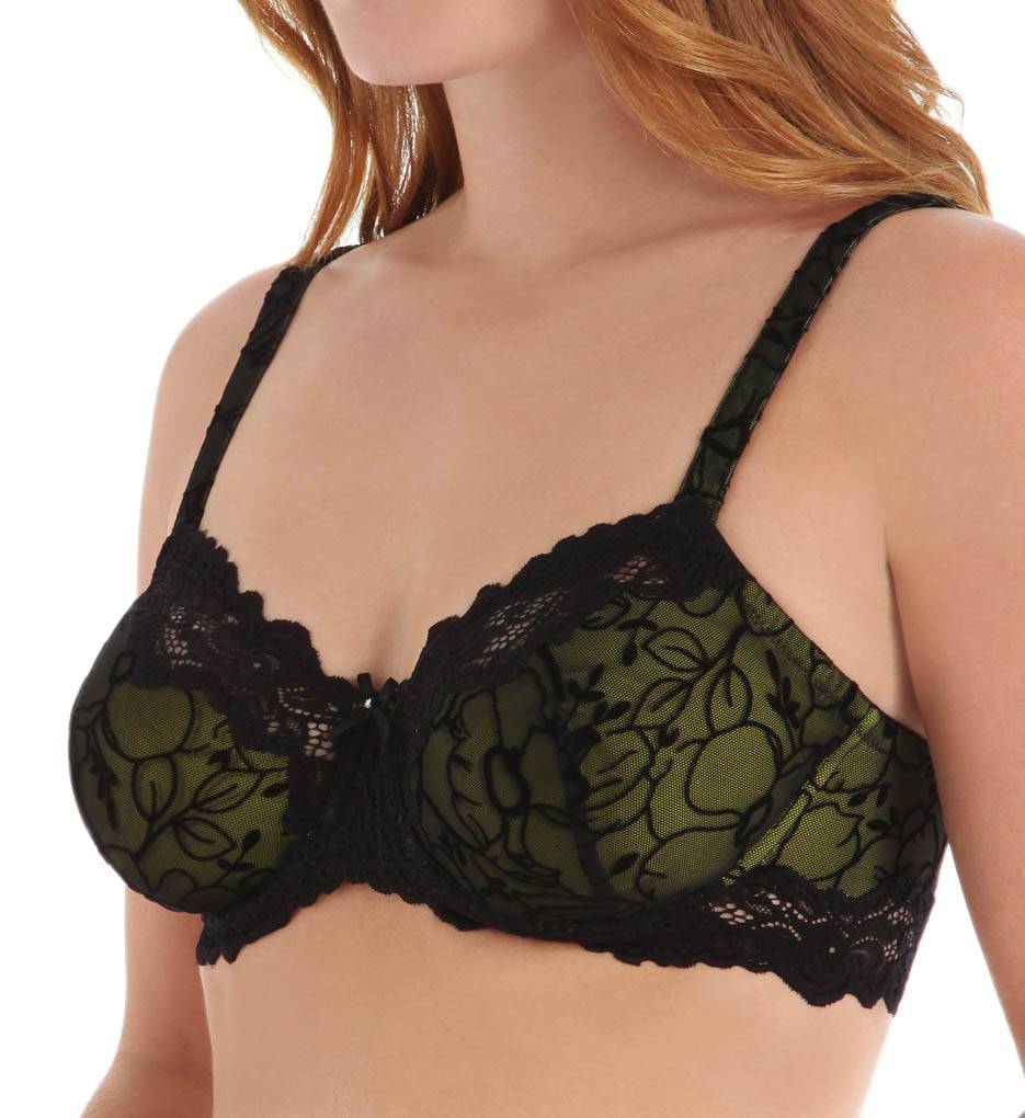 Whimsy by Lunaire 15213 Barbados Flocking Semi Demi Bra With Lace Trim
